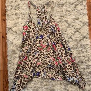 Leopard print floral tank